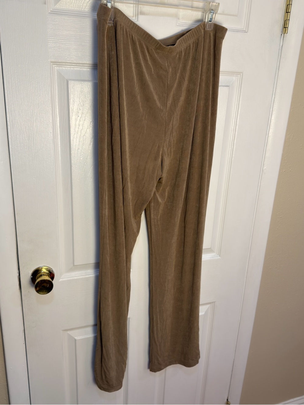 Chico Traveler’s Velour Wide-Leg Lounge Pants in Taupe 3T